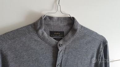 Camicia Zara cotone grigio slim fit S