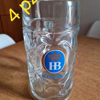 4 Boccali Birra con Manico da 1 litro HB