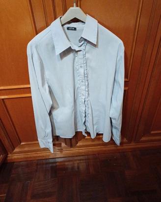 Camicia celeste con motivo tg 50