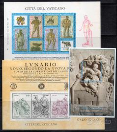 VATICANO , tre foglietti diversi integri **
