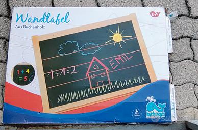 Lavagna nera per gessi in cornice di legno 