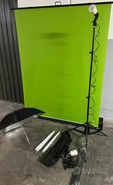 Set fotografico flash diffusori trigger fondale