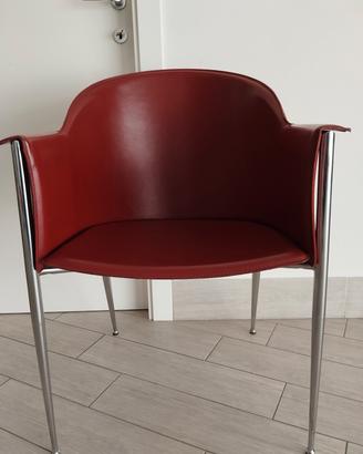 sedia in pelle e acciaio