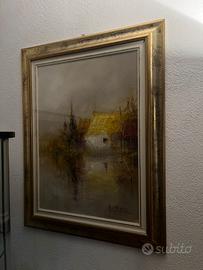 Quadro con casa gialla