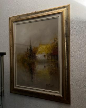 Quadro con casa gialla