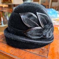 Cappello vintage in vera pelliccia di visone