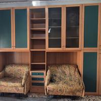 Armadio Parete Attrezzata Stanza Completo di Letti