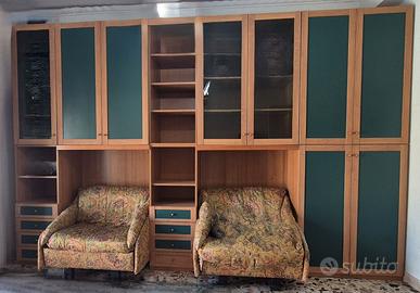 Armadio Parete Attrezzata Stanza Completo di Letti