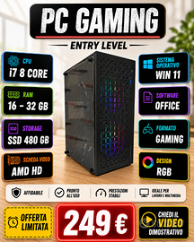 PC Fisso Pc Quadcore i7 6 Octa- SSD 480 GB Win11