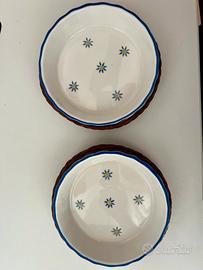Ciotole in ceramica con supporto in Vimini