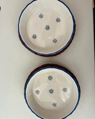 Ciotole in ceramica con supporto in Vimini