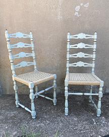 Coppia di sedie in stile country chic