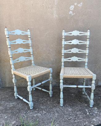 Coppia di sedie in stile country chic