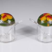 Coppia vasetti portamarmellata Lucite anni '60