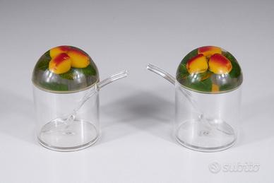 Coppia vasetti portamarmellata Lucite anni '60