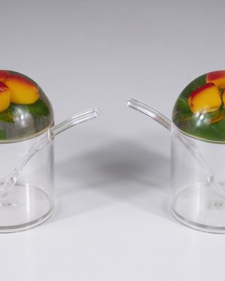 Coppia vasetti portamarmellata Lucite anni '60