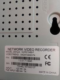 dahua  NVR 4 canali Fondo negozio no alimentatore 