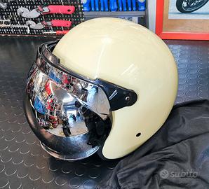 Casco Jet Vintage  con visiera a bolla specchiata 
