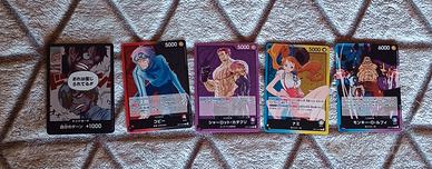 Lotto 5 carte One Piece OP-11 giapponesi