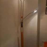 lampada alogena da terra vintage con due lampade