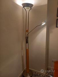 lampada alogena da terra vintage con due lampade