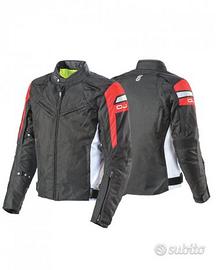 GIACCA TESSUTO MOTO OJ MOOD NERO ROSSO PROTEZIONI 