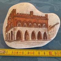 Dipinto Piacenza "Gotico" a mano su sasso