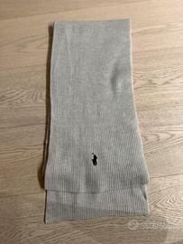 Sciarpa Polo Ralph Lauren a coste grigio chiaro 2m