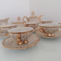 Servizio da thè porcellana Bavaria placcato oro 