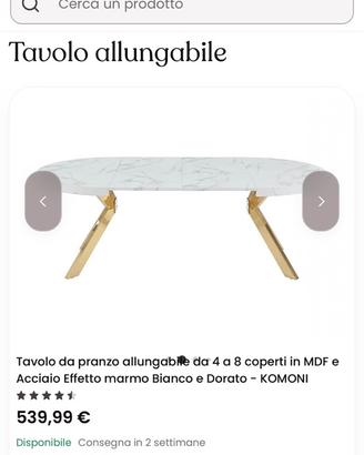 Tavolo MDF effetto marmo