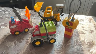 3 mezzi di trasporto e pompa brnzina lego duplo