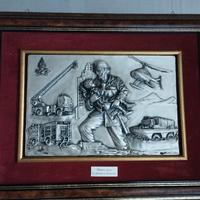 Quadro argento Vigili del Fuoco 