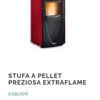 Stufa a pellet extraflame 6,5 kW completa di tubi