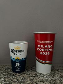 Bicchieri cocacola&corona Olimpaidi Milano-Cortina