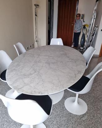 Tavolo Saarinen ovale cm.180x110 mar Carrara