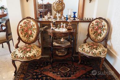 Coppia Poltroncine Francesi d'Epoca Noce