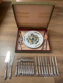 Posate da dolce con manici d’argento 800