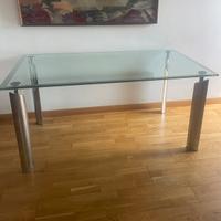Tavolo Cattelan cristallo e acciaio