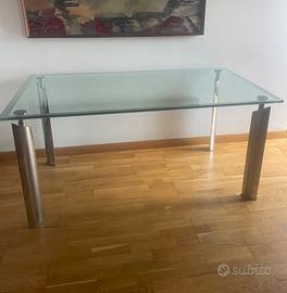Tavolo Cattelan cristallo e acciaio