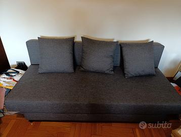 Divano letto IKEA grigio con contenitore