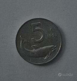 Moneta 5 lire italiana del 1953