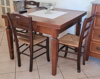 tavolo legno a libro  e 4 sedie