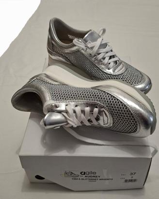 scarpe rucoline agile bianco e argento 37