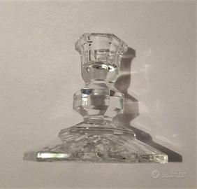 Candelabro esagonale da tavolo in vetro lavorato