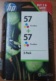 MULTIPACK HP 57 COLORE 2 CARTUCCE ORIGINALI NUOVE