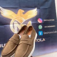 Scarpe da uomo in vera pelle color cuoio