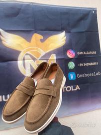 Scarpe da uomo in vera pelle color cuoio