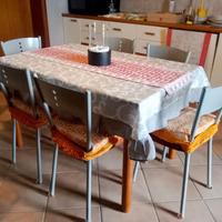 Tavolo da Pranzo in Legno + 6 Sedie Imbottite