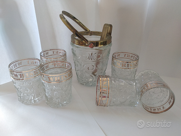 Set di bicchieri da whisky con cestello