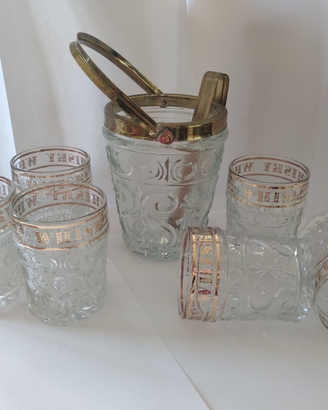 Set di bicchieri da whisky con cestello
